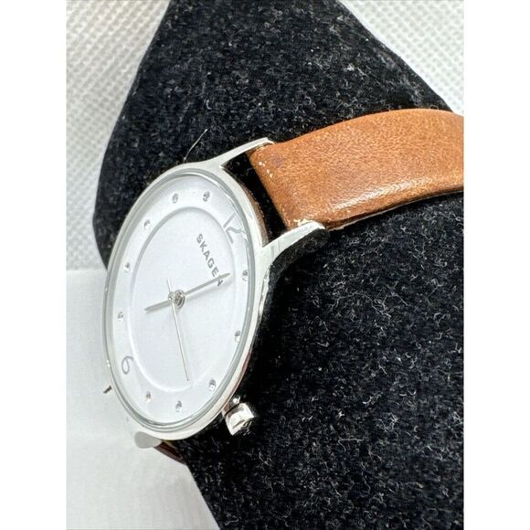 Skagen SKW2299 Women\'s Brown Leather Strap Analog Dial Quartz Wrist Watch AEA269 main image 6